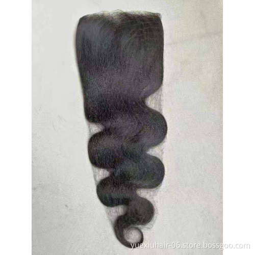 4x4 5x5 Swiss Lace Closure 100% Brazilian Human Hair Transparent Lace Closure